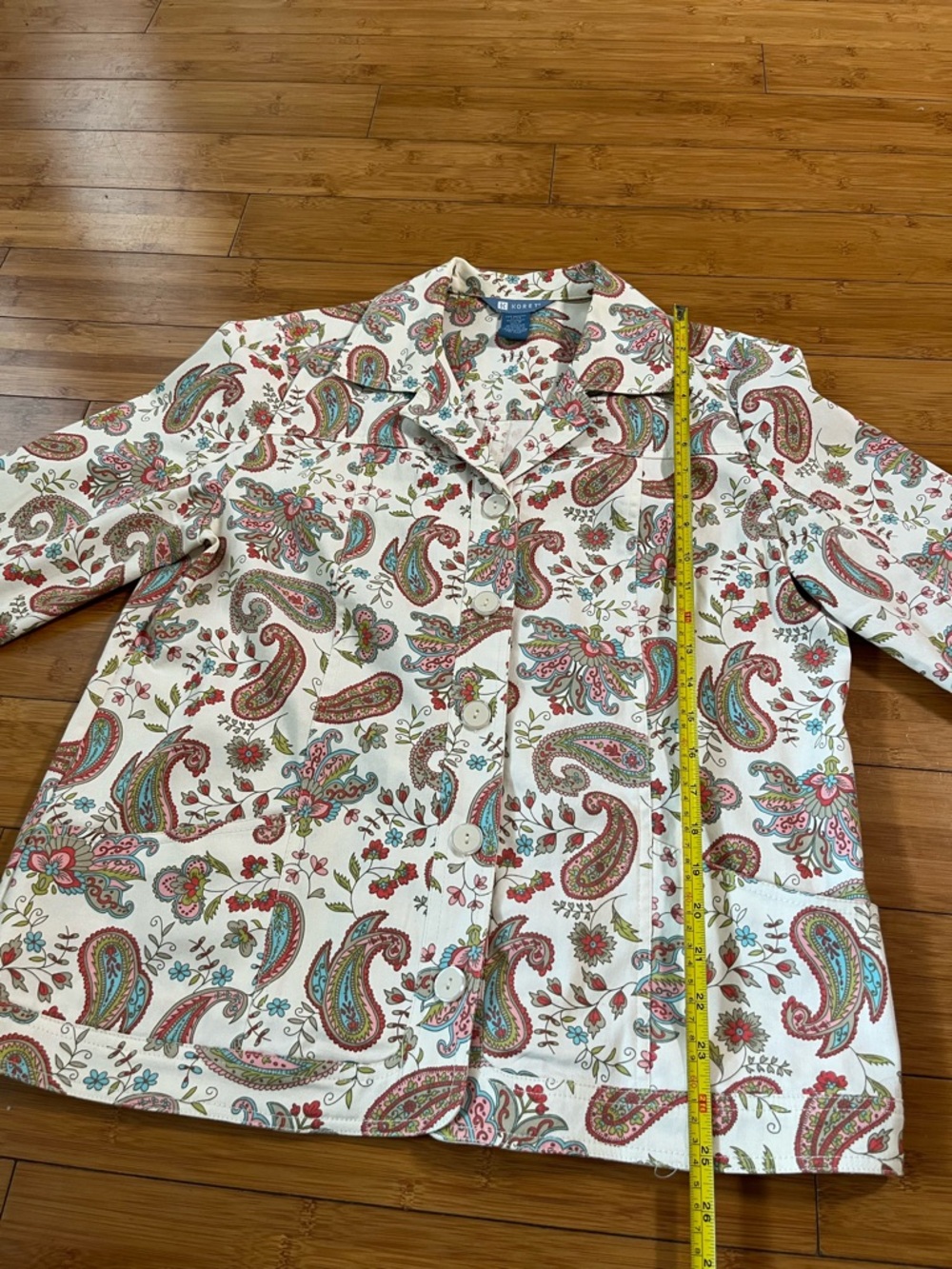 Koret Paisley Button-Up Cream Jacket with Pastel Paisley Accents Coastal Cowgirl - Picture 9 of 10